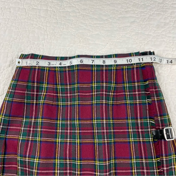 🔥Vintage John Morrison Edinburgh Kilt 100% Wool Tartan Paid Pleated Wrap Skirt - Picture 13 of 15